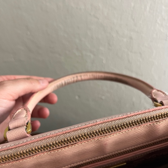 Pink Saffiano Galleria Double Zip Tote - Picture 8 of 9